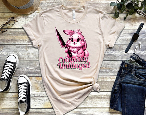 Completely Unhinged T-shirt,  Cat With Knife Tee, Cat Lover Gift, Cat Mom Shirt, Angry Cat Shirts, Funny Cat Shirt, Gift For Cat Lover